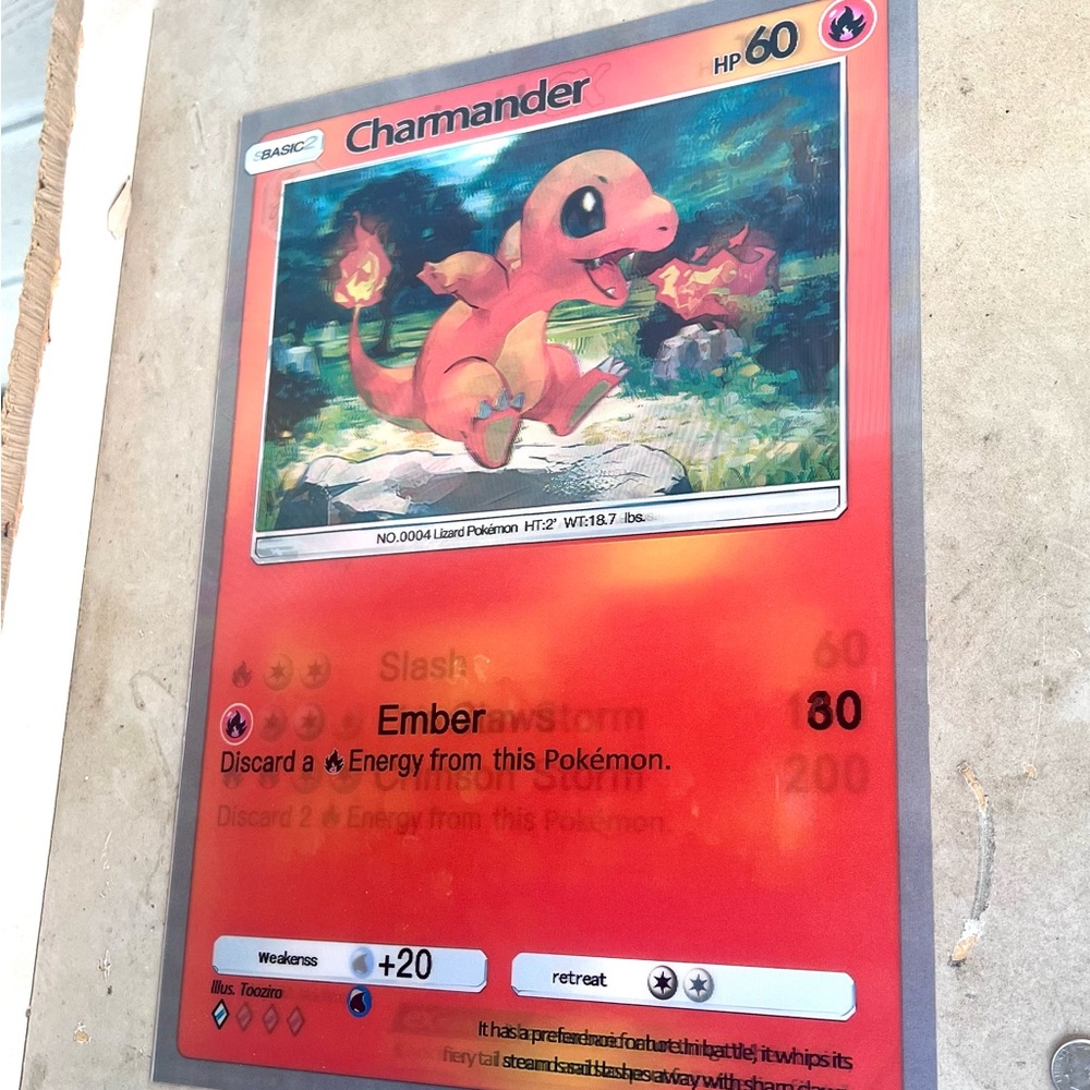 Charmander Charizard Chameleon Pokémon Card 3D Holographic Lenticular Poster - Picture 7 of 8